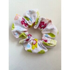 Spring Colorful Flower Scrunchies Sustainable Handmade Hair Accessories